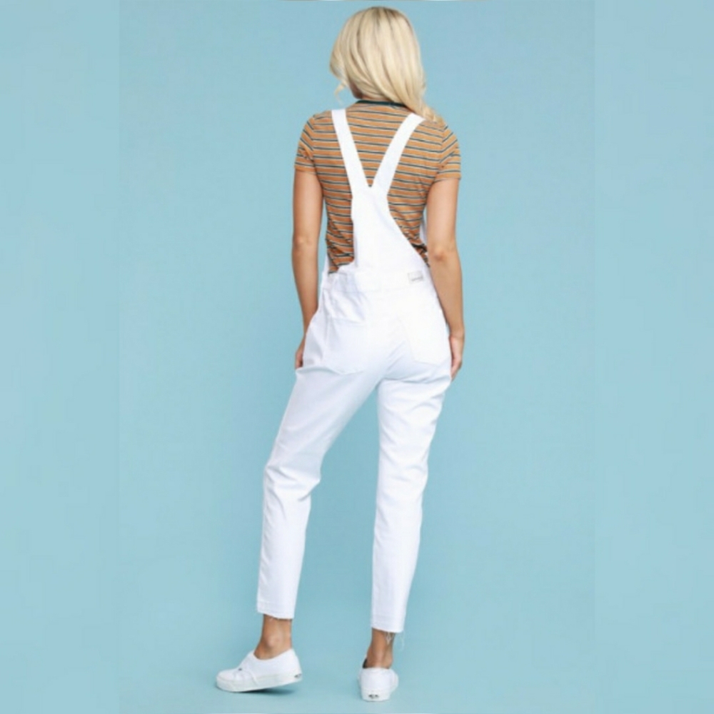 S M L XL White Relaxed Fit Overall - Picture 7 of 8